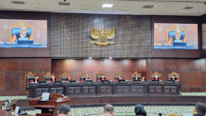 Sidang perkara uji konstitusionalitas norma Pasal 28 ayat 3 Undang-Undang (UU) Nomor 18 Tahun 2003 tentang Advokat di Mahkamah Konstitusi (MK), Rabu, 30/7/2025 | Ist