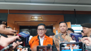 Sekjen PDI Perjuangan Hasto Kristiyanto di Pengadilan Tipikor Jakarta, Senin, 14/7/2025 | Syahrul Baihaqi/Forum Keadilan