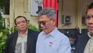 Sekjen KOI Wijaya M. Noeradi saat memberikan keterangan kepada media, di Polda Metro Jaya, Kamis 3/7/2025 | Ari Kurniansyah/Forum Keadilan