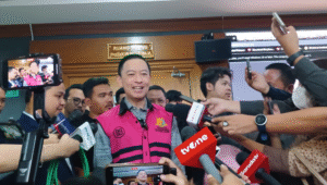 Mantan Menteri Perdagangan (Mendag) Thomas Trikasih Lembong alias Tom Lembong di Pengadilan Tipikor, Jakarta Pusat, Jumat, 4/7/2025 | Syahrul Baihaqi/Forum Keadilan