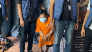 Seorang penyandang disabilitas juga pelaku pencabulan anak di bawah umur, di Polda Metro Jaya, Sabtu, 19/7/2025 | Ari Kurniansyah/Forum Keadilan