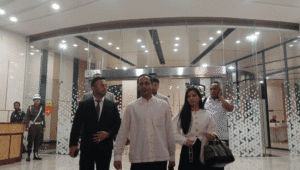 Mantan Menteri Pendidikan, Kebudayaan, Riset, dan Teknologi (Mendikbudristek) Nadiem Makarim usai diperiksa Kejagung di Gedung Bundar Kejagung, Jakarta Selatan, Selasa, 15/7/2025 | Syahrul Baihaqi/Forum Keadilan