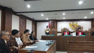 Sidang perdana gugatan perdata terkait kasus dugaan ijazah palsu di Pengadilan Negeri Jakarta Pusat (PN Jakpus), Selasa, 29/7/2025 | Syahrul Baihaqi/Forum Keadilan