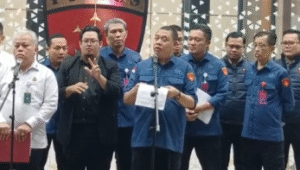 Direktur Penyidikan Jampidsus Abdul Qohar di Gedung Bundar Kejagung, Kamis, 10/7/2025 | Syahrul Baihaqi/Forum Keadilan