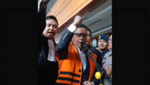 Sekretaris Jenderal (Sekjen) PDI Perjuangan Hasto Kristiyanto di Pengadilan Tipikor, Jakarta Pusat, Jumat, 25/7/2025 | Syahrul Baihaqi/Forum Keadilan