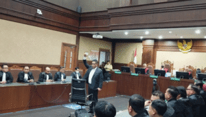 Sekretaris Jenderal (Sekjen) PDI Perjuangan Hasto Kristiyanto di Pengadilan Tipikor, Jakarta Pusat, Jumat, 25/7/2025 | Syahrul Baihaqi/Forum Keadilan