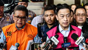 Sekretaris Jenderal PDI Perjuangan Hasto Kristiyanto (kiri) dan Mantan Menteri Perdagangan Thomas Trikasih Lembong atau Tom Lembong (kanan) | Rahmad Fadjar Ghiffari/Forum Keadilan