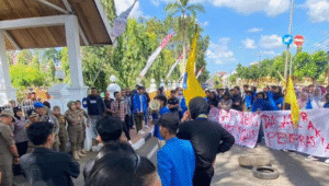 Aksi demonstrasi dilakukan oleh Pergerakan Mahasiswa Islam Indonesia (PMII) di Kantor Bupati Bone dan Himpunan Mahasiswa Islam (HMI) di Kantor DPRD Bone pada Selasa, 12/8/2025 sekitar pukul 13.00 WITA. | Dok Ist