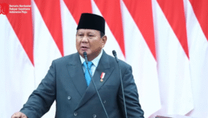 Presiden Prabowo Subianto saat menyampaikan pidato kenegaraannya dalam Sidang Tahunan MPR/DPR/DPD, Jumat, 15/8/2025 | YouTube Sekretariat Presiden
