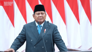 Presiden Prabowo Subianto saat menyampaikan pidato kenegaraannya dalam Sidang Tahunan MPR/DPR/DPD, Jumat, 15/8/2025 | YouTube Sekretariat Presiden