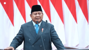 Presiden Prabowo Subianto saat menyampaikan pidato kenegaraannya dalam Sidang Tahunan MPR/DPR/DPD, Jumat, 15/8/2025 | YouTube Sekretariat Presiden