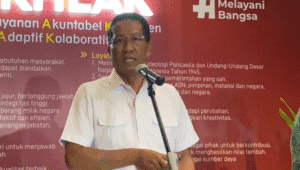 Menteri Hukum (Menkum) Supratman Andi Agtas di Gedung Kementerian Hukum (Kemenkum), Jakarta, Jumat, 1/8/2025 | Muhammad Reza/Forum Keadilan