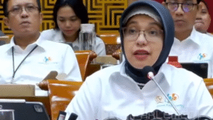 Kepala Badan Pusat Statistik (BPS), Amelia Adininggar Widyasanti saat Rapat Dengar Pendapat (RDP) dengan Komisi X DPR RI, pada Selasa, 26/8/2025. | YouTube TVR Parlemen