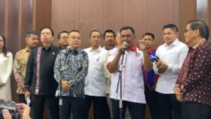 Ketua Umum Asosiasi Pengemudi Indonesia (API) Suroso di Komplek Parlemen, Senayan, Jakarta, Senin, 4/8/2025 | Novia Suhari/Forum Keadilan