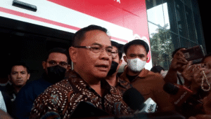 Bupati Pati Sudewo di Gedung Merah Putih KPK, Jakarta, Rabu, 27/8/2025 | Muhammad Reza/Forum Keadilan
