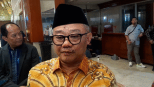 Menteri Pendidikan Dasar dan Menengah (Mendikdasmen) Abdul Mu'ti di Kompleks Parlemen, Senayan, Jakarta, Selasa, 26/8/2025 | Novia Suhari/Forum Keadilan