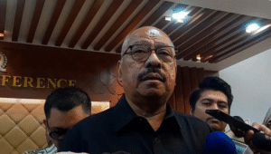 Ketua Fraksi Partai Golkar MPR RI, Melchias Markus Mekeng, di Kompleks Parlemen, Senayan, Jakarta, Jumat, 8/8/2025 | Novia Suhari/Forum Keadilan