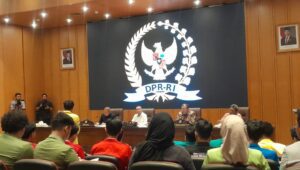 Pimpinan DPR RI saat beraudiensi dengan BEM SI dan Aliansi Perkumpulan mahasiswa lainnya, di Ruang Abdul Muis, Kompleks Parlemen, Senayan, Jakarta, Rabu, 3/9/2025 | Novia Suhari/Forum Keadilan