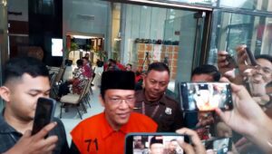 Eks Wamenaker Immanuel Ebenezer alias Noel di Gedung Merah Putih KPK, Jakarta, Kamis, 11/9/2025 | Muhammad Reza/Forum Keadilan