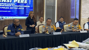 Kapolda Metro Jaya Irjen Asep Edi Suheri, saat memberikan keterangan kepada media di Gedung Promoter, Polda Metro Jaya, Senin, 15/9/2025 | Ari Kurniansyah/Forum Keadilan
