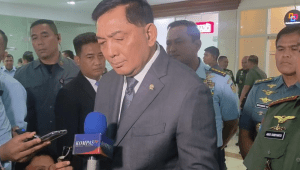 Menteri Pertahanan (Menhan) Sjafrie Sjamsoeddin di Kompleks Parlemen, Senayan, Jakarta, Selasa, 16/9/2025 | Novia Suhari/Forum Keadilan