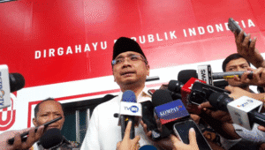 Mantan Menteri Agama Yaqut Cholil Qoumas, di Gedung Merah Putih KPK, Jakarta, Senin, 1/9/2025 | Muhammad Reza/Forum Keadilan
