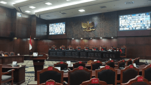 Sidang putusan uji formil UU TNI di Mahkamah Konstitusi (MK), Rabu, 17/9/2025 | Syahrul Baihaqi/Forum Keadilan