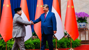 Presiden RI Prabowo Subianto bertemu dengan Presiden Cina Xi Jinping, di Great Hall of the People, pada Rabu, 3/9/2025. | Dok BPMI Setpres/Laily Rachev