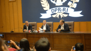 Wakil Ketua DPR RI Sufmi Dasco Ahmad dalam konferensi pers di Kompleks Parlemen, Senayan, Jakarta, Jumat, 5/9/2025. | Dok DPR RI Andri/vel