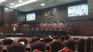 Sidang putusan uji formil UU TNI di Mahkamah Konstitusi (MK), Rabu, 17/9/2025 | Syahrul Baihaqi/Forum Keadilan