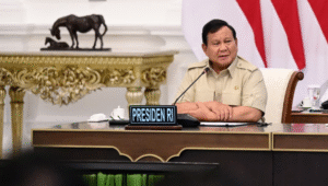 Presiden RI Prabowo Subianto dalam rapat terbatas (ratas) di Istana Merdeka, Jakarta, pada Kamis, 4/9/2025. | Dok BPMI Setpres/Muchlis Jr