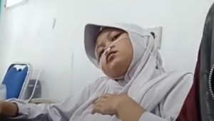 Seorang pelajar di Garut yang mengalami keracunan MBG, Selasa, 30/9/2025 | Ist