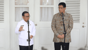 Gubernur DKI Jakarta, Pramono Anung, dan Menteri Keuangan (Menkeu), Purbaya Yudhi Sadewa, di Balai Kota DKI Jakarta, Selasa , 7/10/2025. | Dok Pemprov DKI Jakarta
