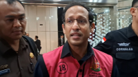 Eks Menteri Pendidikan, Kebudayaan, Riset, dan Teknologi (Mendikbudristek) Nadiem Makarim di Gedung Kejagung, Selasa, 14/10/2025 malam | Ist