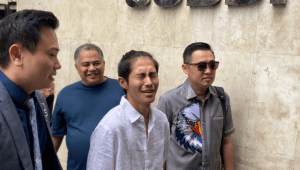 Giovanni Saputra atau dikenal dengan DJ Panda di Polda Metro Jaya pada Rabu, 15/10/2025 | Ari Kurniansyah/Forum Keadilan