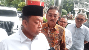 Menteri Agraria dan Tata Ruang/Kepala Badan Pertanahan Nasional (ATR/BPN) Nusron Wahid di Gedung KPK, Jakarta, Rabu, 22/10/2025 | Muhammad Reza/Forum Keadilan