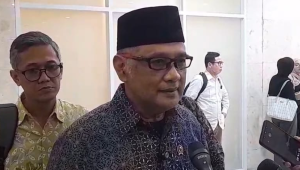 Menteri Haji dan Umrah Mochammad Irfan Yusuf di Kompleks Parlemen, Senayan, Jakarta, Selasa, 30/9/2025 | Novia Suhari/Forum Keadilan