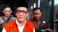 Eks Wakil Menteri Ketenagakerjaan (Wamenaker) Immanuel Ebenezer atau Noel di Gedung KPK, Jakarta, Jumat, 17/10/2025 | Muhammad Reza/Forum Keadilan