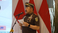 Jaksa Agung Sanitiar Burhanuddin saat memberikan sambutan di Gedung Utama Kejagung, Senin, 20/10/2025 | YouTube Sekretariat Presiden