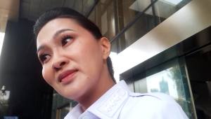 Gubernur Maluku Utara Sherly Tjoanda Laos, di Gedung KPK, Jakarta, Rabu, 22/10/2025 | Muhammad Reza/Forum Keadilan