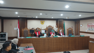 Ammar zoni hadir sidang dakwaan di Pengadilan Tindak Pidana Korupsi (Tipikor) Jakarta, Kamis, 23/10/2025 lewat zoom dari Nusakambangan | Syahrul Baihaqi/Forum Keadilan