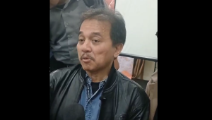 Tersangka kasus ijazah palsu Presiden ke-7 RI Joko Widodo (Jokowi), Roy Suryo, di Gedung Joeang 45, Jakarta, Selasa, 11/11/2025 | Syahrul Baihaqi/Forum Keadilan