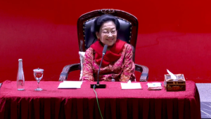 Presiden ke-5 Republik Indonesia (RI) sekaligus putri Presiden pertama RI Sukarno, Megawati Soekarnoputri di peringatan 70 tahun Konferensi Asia-Afrika (KAA) di Blitar, Jawa Timur, Sabtu, 1/11/2025 | YouTube PDI Perjuangan