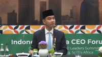 Wakil Presiden Gibran Rakabuming Raka saat berpidato di Indonesia-Africa CEO Forum di Johannesburg, pada Jumat, 21/11/2025 waktu setempat | YouTube Wakil Presiden Republik Indonesia