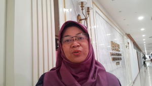 Ketua Komisi Perlindungan Anak Indonesia (KPAI) Margaret Aliyatul Maimunah di Kompleks Parlemen, Senayan, Jakarta, Selasa, 25/11/2025 | Novia Suhari/Forum Keadilan