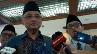 Menteri Haji dan Umrah Mochammad Irfan Yusuf, di Komplek Parlemen, Senayan, Jakarta, Selasa, 25/11/2025 | Novia Suhari/Forrum Keadilan