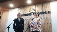 Ketua DPR RI Puan Maharani (kanan) bersama Wakil Ketua DPR RI Saan Mustofa (kiri) di Kompleks Parlemen, Senayan, Jakarta, Selasa, 18/11/2025 | Novia Suhari/Forum Keadilan