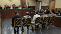 Sidang lanjutan kasus suap hakim dalam vonis lepas perkara ekspor migor di Pengadilan Tipikor Jakarta, Rabu, 12/11/2025 | Syahrul Baihaqi/Forum Keadilan