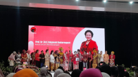 Ketua Umum PDI Perjuangan Megawati Soekarnoputri acara peringatan Hari Ibu yang digelar dengan tema ‘Merawat Pertiwi: Perempuan Tangguh, Pertiwi Utuh’ di Jakarta Selatan, Kamis, 18/12/2025 | Novia Suhari/Forum Keadilan