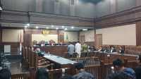 Djuyamto Cs di ruang sidang Pengadilan Tipikor Jakarta, Rabu, 3/12/2025 | Syahrul Baihaqi/Forum Keadilan